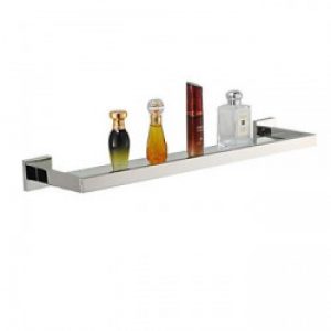 Etagère contemporaine avec miroir poli et fixation murale