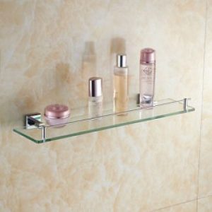 Etagère contemporaine à châssis en laiton chromé