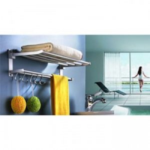 Etagère contemporaine en aluminium anodisé avec fixation murale