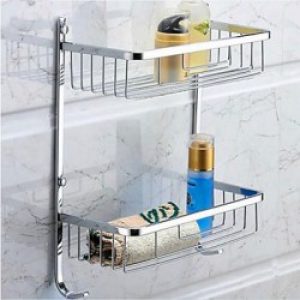 Etagère de douche 2 niveaux en acier inoxydable