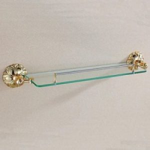 Etagère en verre et laiton antique