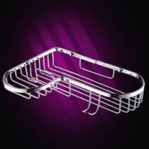 Etagère à la forme de l en laiton argenté