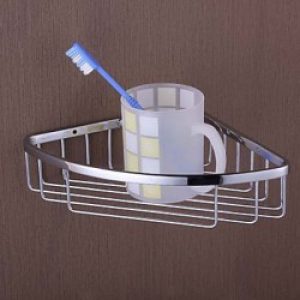 Etagère à la forme de triangle en laiton argenté