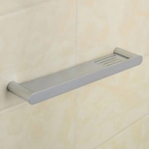 Etagères de salles de bain en laiton chormé de style contemporain avec fixation murale