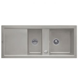 Evier céramique fossil Villeroy & Boch SUBWAY PURE 2 bacs  – 1 égouttoir