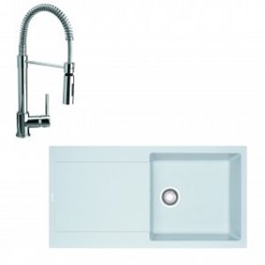 Evier Granit Mitigeur Coxy – 1 cuve et 1 égouttoir -Différents coloris