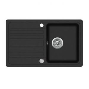 Evier granit noir Aquasanita NOTUS 1 bac – 1 égouttoir