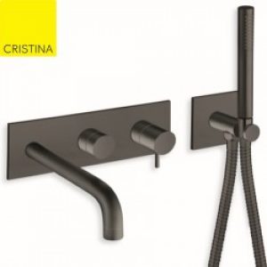 Façade Bain douche mural 3 sorties BLACKMAT – CRISTINA ONDYNA TV10313