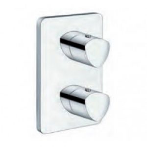 Façade douche externe laiton Thermostatique 2 sorties CHROME PROFILO – CRISTINA ONDYNA XF75251