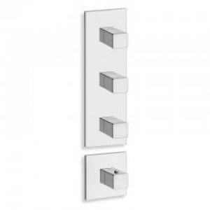 Façade externe thermostatique encastrée 3 sorties chromée QUADRI – CRISTINA ONDYNA XQ88351