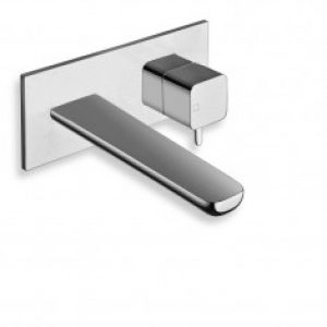 Façade lavabo mitigeur mural avec plaque laiton KING Chromé – Cristina Ondyna