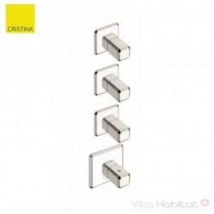 Façade mitigeur thermostatique encastré pour douche ITALY Chromé + Plaque laiton –  CRISTINA ONDYNA…