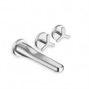 Façade mélangeur lavabo mural 3 trous à poignée déportée BEAK Chromé – Cristina Ondyna BE24251