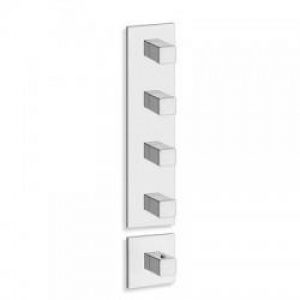 FACADE EXTERNE QUADRI 4 SORTIES POUR MECANISME PD70400 CHROME – CRISTINA ONDYNA XQ88451