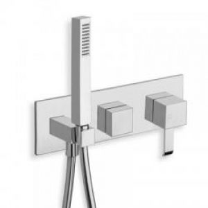 FACADE EXTERNE QUADRI DOUCHE MURALE 2 SORTIES SANS MECANISME  – CRISTINA ONDYNA QM60851