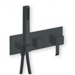 FACADE EXTERNE QUADRI DOUCHE MURALE 3 SORTIES SANS MECANISME BLACKMAT – CRISTINA ONDYNA QM61013