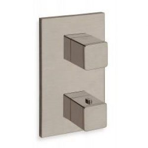 FACADE EXTERNE QUADRI LAITON THERMOSTATIQUE  2 SORTIES METAL BROSSE – CRISTINA ONDYNA XQ85277