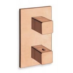 FACADE EXTERNE QUADRI LAITON THERMOSTATIQUE  2 SORTIES OR ROSE BROSS – CRISTINA ONDYNA XQ85234