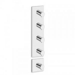 FACADE EXTERNE TRIVERDE 4 SORTIES POUR MECANISME PD70400 CHROME – CRISTINA ONDYNA XT88451