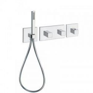 FACADE QUADRI HORIZONTAL THERMOSTATIQUE 2 SORTIES + DOUCHETTE CHROME – CRISTINA ONDYNA XQ76751