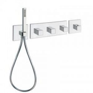 FACADE QUADRI HORIZONTAL THERMOSTATIQUE 3 SORTIES + DOUCHETTE CHROME – CRISTINA ONDYNA XQ76951
