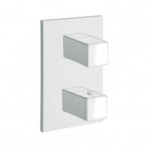 Facade thermostatique douche encastré QUADRI Whitemat (2 sorties) – Cristina Ondyna XQ85224