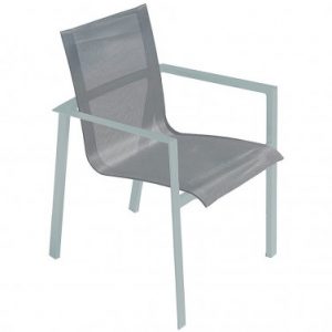 Fauteuil empilable DCB GARDEN ORLANDO en aluminium et textilène – GRIS METAL