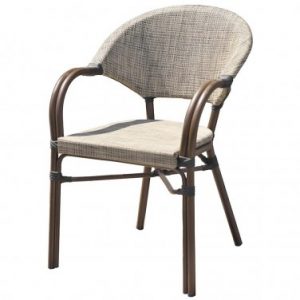 Fauteuil empilable DCB GARDEN USHUAIA – MARRON/LIN