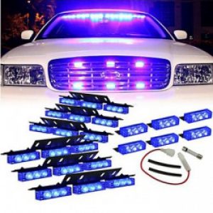 Feux d’avertissement Bleus pour voiture Bleu 54x LED