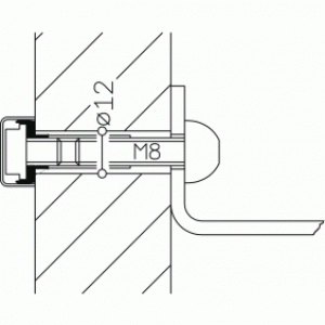 Fixation pour poignée inox  – montage apparent simple – STG 1222