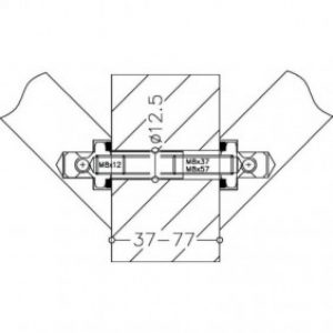 Fixations pour montage par paire de poignée inox inclinée 522 et 1522