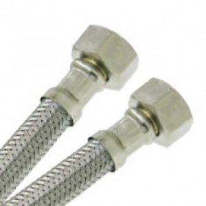 Flexible sanitaire Inox Ø 8mm Femelle 3/8″(12/17) – Femelle 1/2″ (15/21)