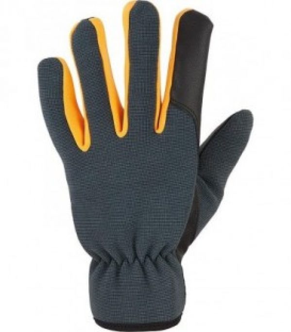 Gant de travail California cuir synthétique – noir/gris foncé mécanique – taille 8