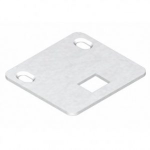 Gâche basse plate inox – pour crémone pompier – 65 x 25 mm