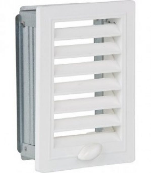 Grille d aeration et cadre de montage, reglable 100 mm x 280 mm plastique blanc