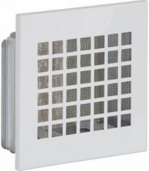 Grille d&rsquo;aeration avec moustiquaire et cadre de montage 400 mm x 400 mm tole blanc