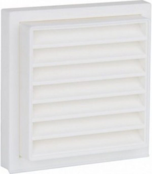 Grille d&rsquo;aeration avec raccord 150 mm, blanc