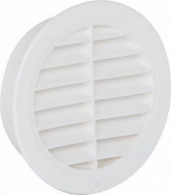 Grille d&rsquo;aeration ronde avec avec moustiquaire 150 mm, blanc