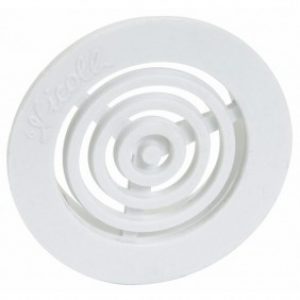 Grille d’aération B43 contre cloisons pour tube de 35mm, avec moustiquaire