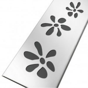 Grille inox fleurs pour caniveau Docia Nicoll
