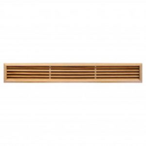 Grille rectangulaire en bois 100x550mm, trou 88x538mm, prof. 21mm à encastrer