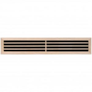 Grille ventilation rectangulaire en bois 80x450mm, trou 68x438mm, à encastrer