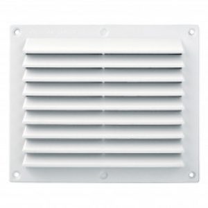 Grille ventilation rectangulaire PVC anti-pluie 175x146mm