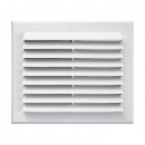 Grille ventilation rectangulaire PVC blanc à clipser