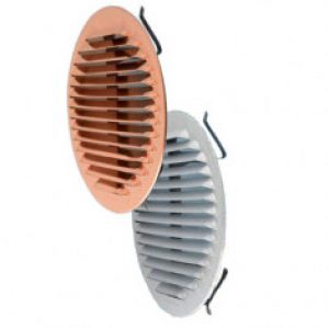 Grille ventilation ronde à clipser Alu-Zinc, Inox ou Cuivre