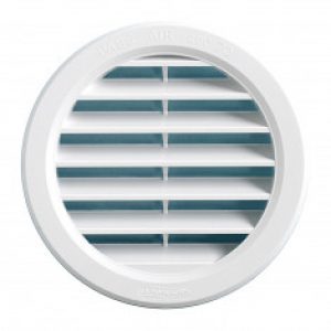 Grille ventilation ronde PVC blanc – A encastrer