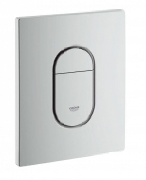 GROHE Arena Cosmopolitan – Plaque de commande pour WC avec double chasse et marche/arrêt chrome mat / chrome mat