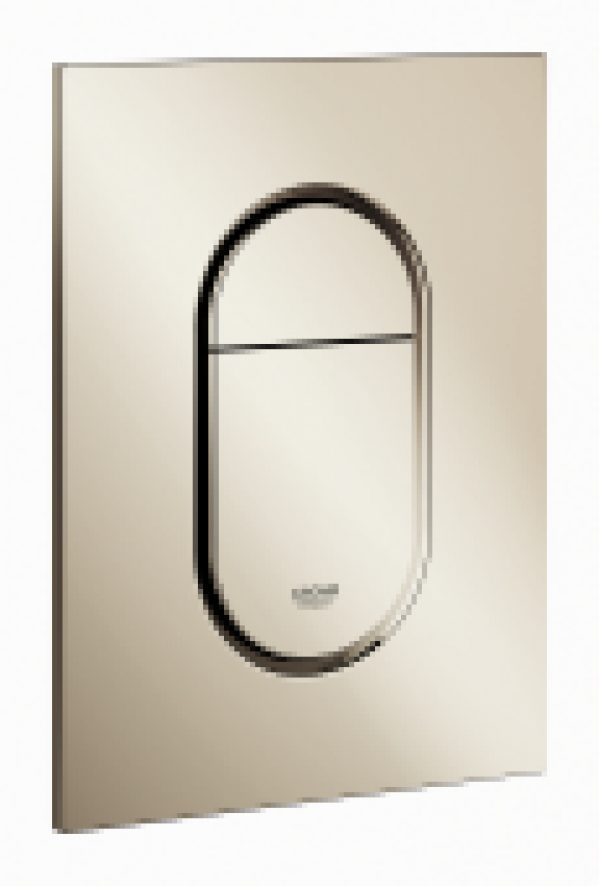 GROHE Arena Cosmopolitan S – Plaque de commande pour WC avec double chasse et marche/arrêt nickel / nickel