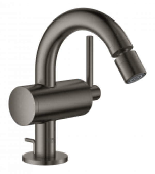 GROHE Atrio – Mitigeur monocommande bidet avec garniture de vidage hard graphite brossé