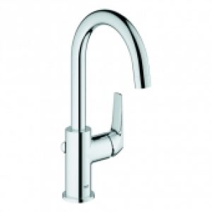 GROHE BauFlow – Mitigeur monocommande lavabo taille L avec garniture de vidage chrome